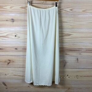 Vtg Shadowline‎ Long Half Slip Skirt Liner Large Sz 38 Ivory #47116-38 Mint EUC